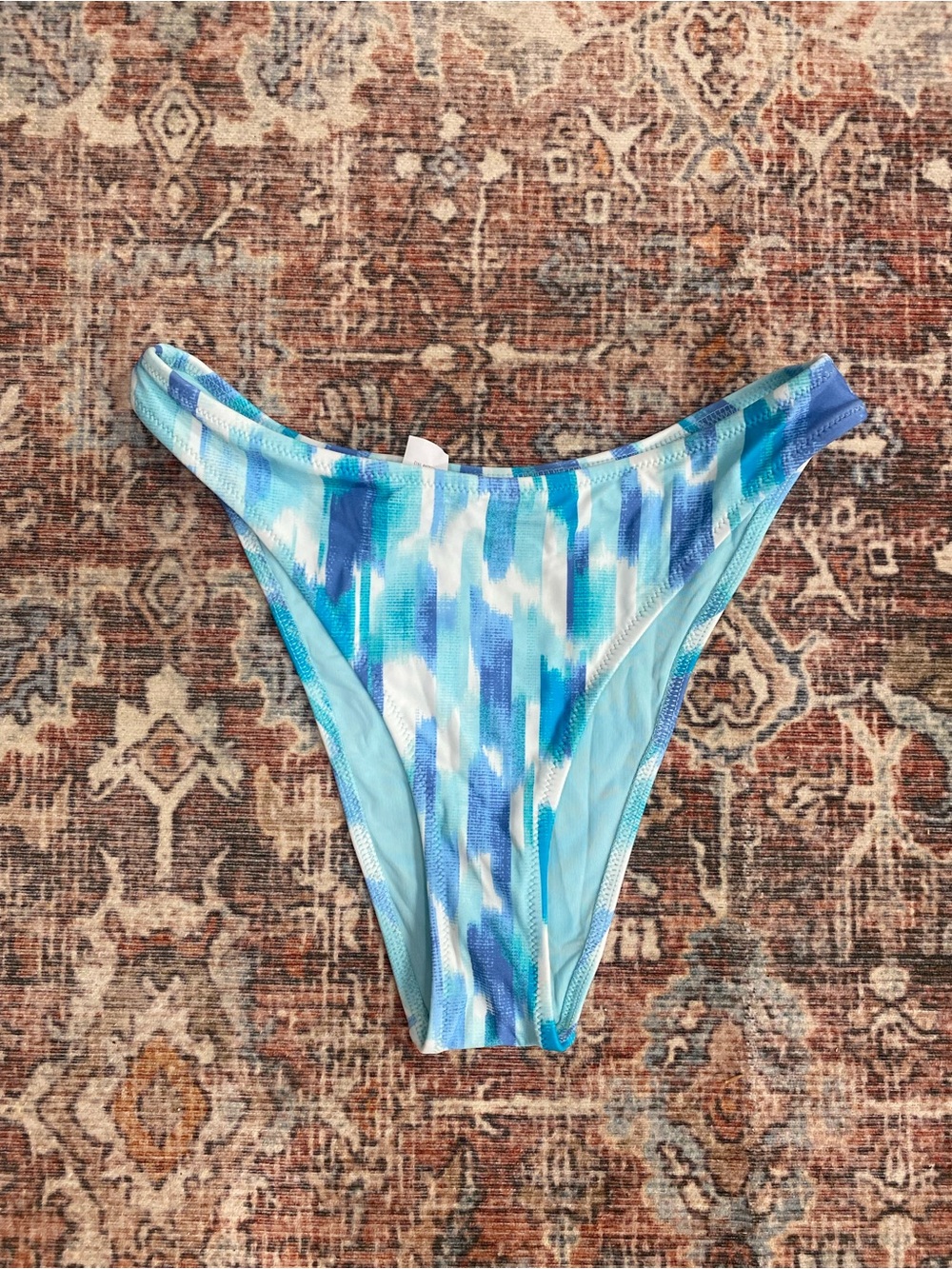 Aerie NWT multi shades of blue cheekiest bikini bottom S pool beach summer vacay